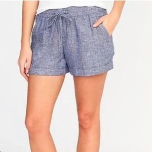 C&C California Blue Chambray Women's 100% Linen Shorts Size Small